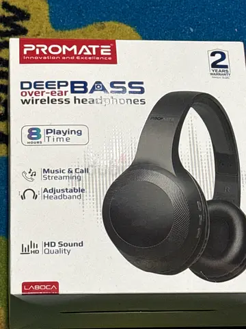 Promate DeepBass Wireless Headphones - Like New, With Box