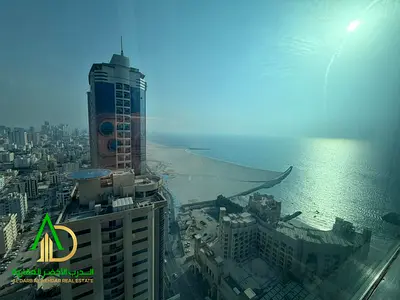 غرفة وصالة مفروشة للإيجار الشهري في كورنيش عجمان | النخيل 2 – برج الاتحاد | إطلالة بحر كاملة | 2 حمام | شامل جميع الفواتير والإنترنت والباركنج | 5,500