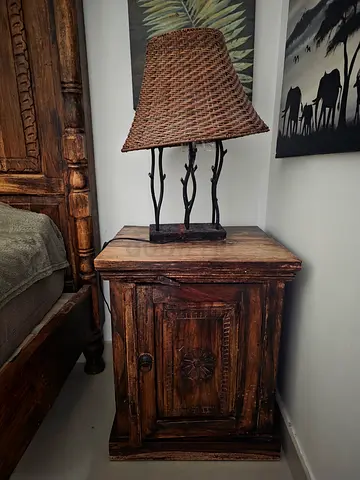 Solid Wood King Size Bed + 2 Bedside Tables Marina Home