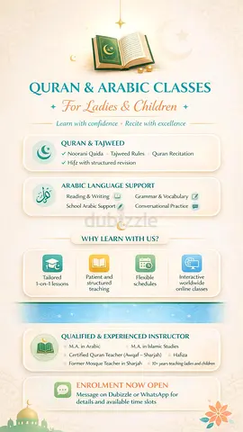 Online Quran & Arabic Classes for Children & Ladies – Certified Female Teacher