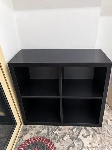 IKEA Kallax-style 4-cube Shelf Unit - Dark Brown/Black