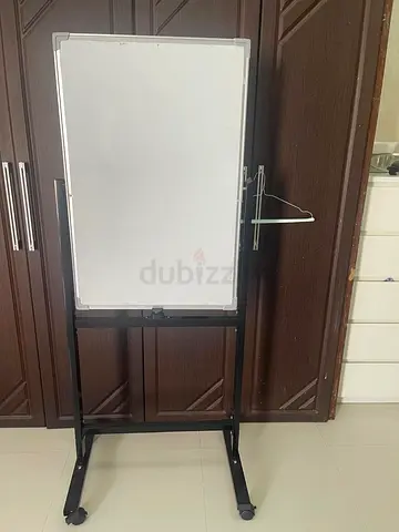 Double-Sided Mobile Magnetic Whiteboard with Rolling Stand (90x120cm)