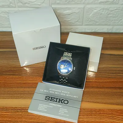 Seiko Presage Cocktail Time ‘Blue Acapulco' Open Heart Steel Watch