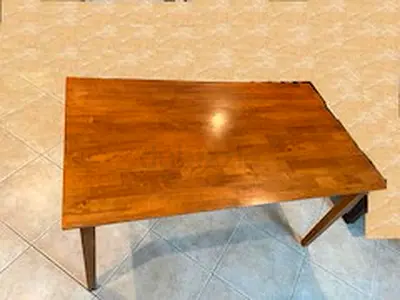 Solid Wood Rectangular Dining Table - Medium Size, Good Condition