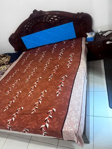 Wooden King Size Bed Frame with Mattress - Good Condition