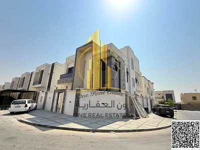فيلا جديدة كورنر للإيجار في الياسمين عجمان، 6 غرف وصالة ومجلس وغرفة خادمة، أرض 3014 قدم وبناء 3600 قدم، تشطيب فاخر