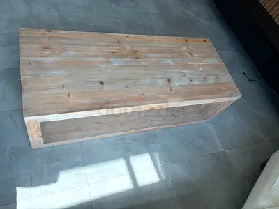 Solid Wood Low Coffee Table - Natural Finish