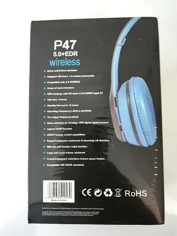 P47 Wireless Bluetooth Headphones (5.0 + EDR) - Foldable Over-Ear
