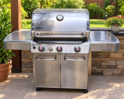 Weber Genesis Stainless Steel 3-Burner Gas Grill - Good Condition