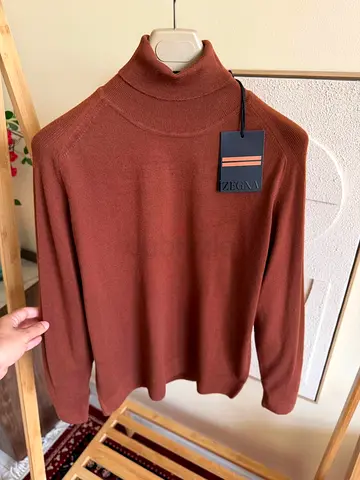 Zegna Men's Brown Turtleneck Sweater (SUPER MASTER QUALITY) S-XXXL
