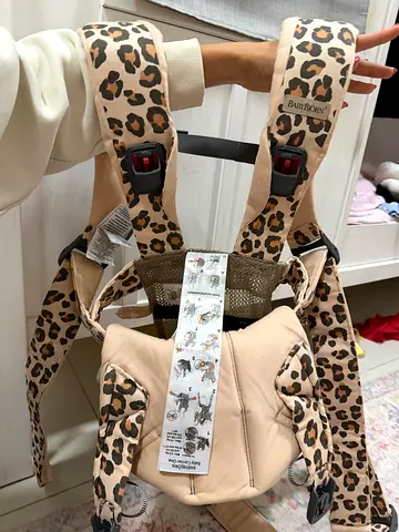 Beige Leopard Print Baby Carrier / Front and Back Carrier
