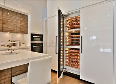 Miele Built-in 3 zone temperature wine refrigerator / cooler integrated into kitchen cabinetry