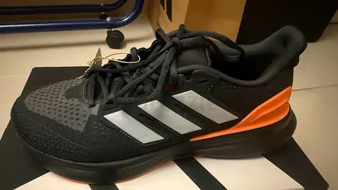 Adidas Ultra run 5 Running Shoes - Black with Orange Accent, Size 42 2/3