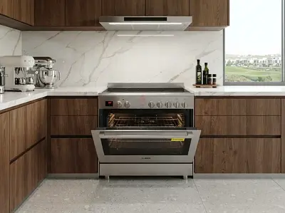 Bosch Series 8 90x60Cm Ceramic Electric Cooker, Freestanding Range