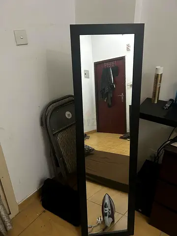 Full-length Black Framed Mirror - Good Condition