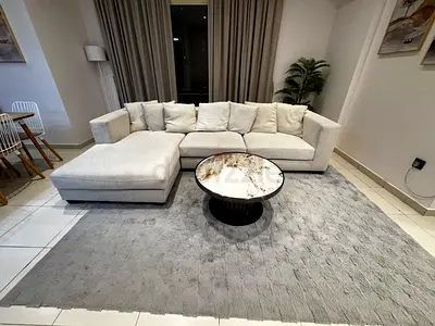 Light grey L-shaped sectional sofa with chaise - good condition