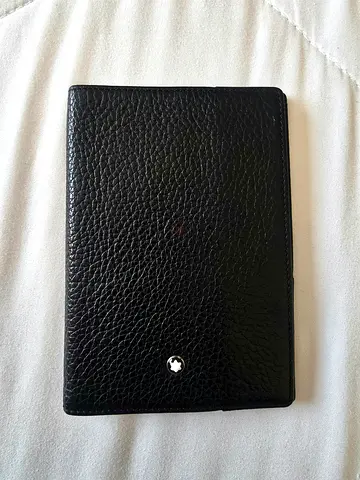 Black Montblanc Leather Wallet Holder / Card Sleeve