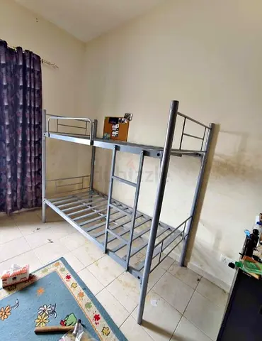Metal Bunk Bed Frame - Double Sized, Sturdy Silver Finish