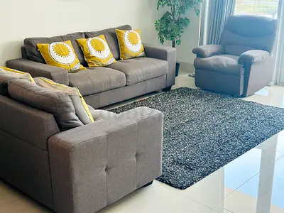Fabric 3+2 Seater Sofa and 1 Recliner - Good Condition