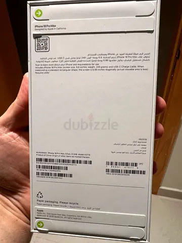 18 pro max 512gb Apple iPhone (sealed box) - Silver