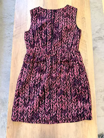 G2000 Sleeveless Purple & Pink Patterned Casual Dress, Size M (38)
