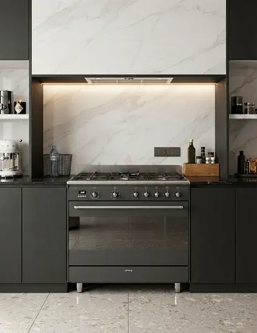 Smeg 90x60Cm Gas & Electric Cooker, Gas Hob With Electric Oven