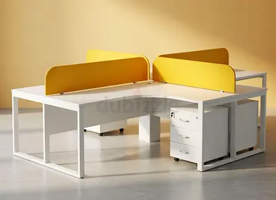 Modern 4-Person White Office Workstation Desk | Workstation Desk UAE