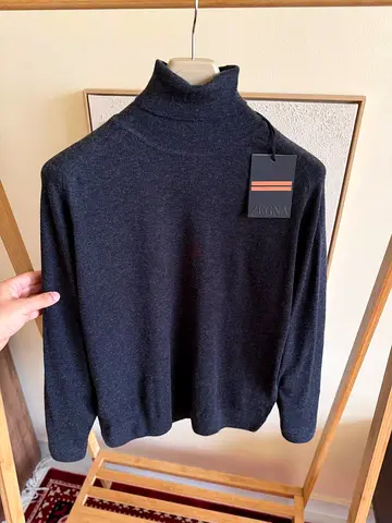 Zegna Black turtleneck sweater(SUPER MASTER QUALITY)