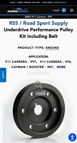 Porsche 097 996 987 RSS Underdrive Performance Pulley Kit + Belt