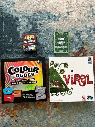 Bundle: Colour-ology, Viral Board Game, UNO & Card Games - Good Condition