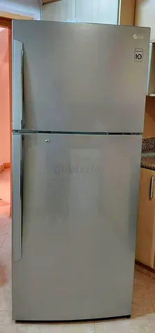 LG Top-Freezer Refrigerator - Good Condition, 2 Doors, Silver 650 liters capacity