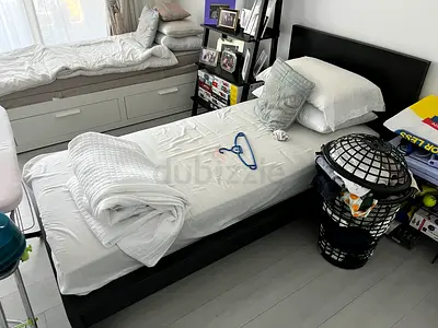 Single bed frame with mattress and headboard - good condition