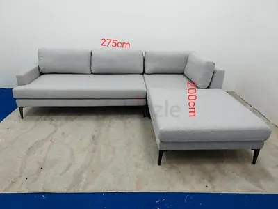 West elm light grey lshape sofa