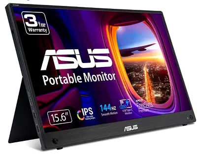ASUS ZenScreen 15.6" Portable Monitor – 144Hz IPS, Full HD, USB-C, Mini HDMI, AMD FreeSync Premium