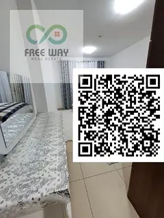 For Monthly Rent in Ajman – Al Jurf 2 A fully furnished 1-bedroom apartment with a living room is