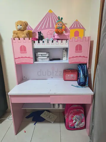 Princess Castle Kids Study Table & Storage Unit