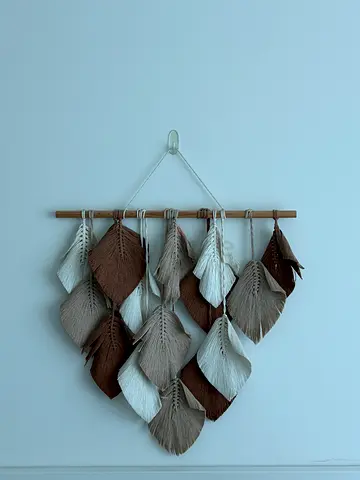 Handmade Boho Leaf Wall Hanging
