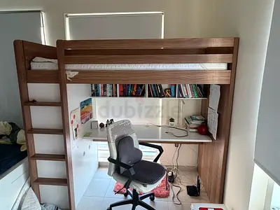 Complete Children’s’ Bedroom Furniture Set – Bunk Bed + Matress, Study Desk with book shelves, Wardr
