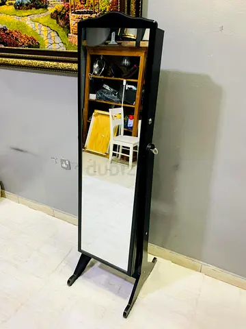 Free-standing Full Length Jewelry Cabinet Mirror - Black