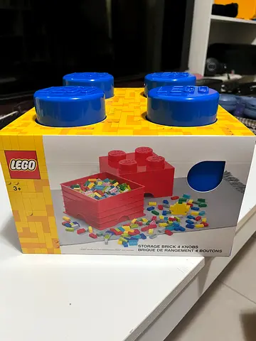 LEGO Brick Drawer - Blue, 4 Knobs & Stackable