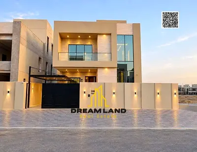 Villa for sale on Sheikh Mohammed Bin Zayed Road, located on a main street near the park. It features two floors and a rooftop terrace. Freehold owner