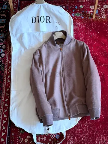 Dior men's light brown zip-up jacket