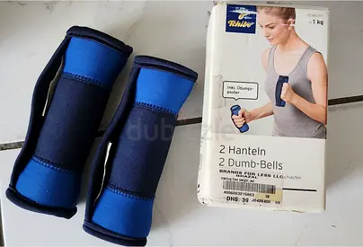 Pair of 1 kg Neoprene Dumbbells (Hand Weights) - New