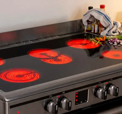 Terim Electric Ceramic Cooktop Stove - 5-Burner Stainless Steel Range