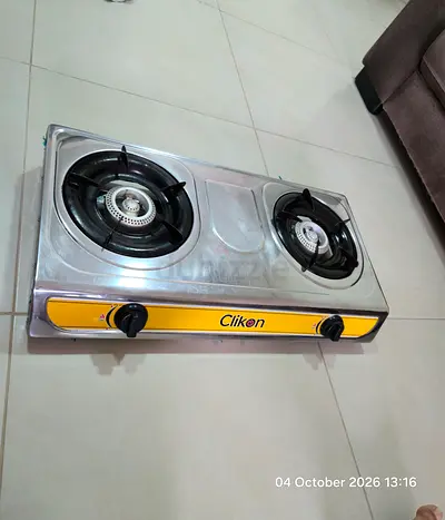Used Clikon 2-Burner Gas Stove - Stainless Steel