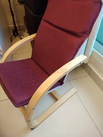 Kids Armchair with Burgundy Cushion - Good Condition