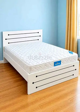 White Wooden Single Bed Frame with Headboard and Storage Panels