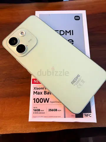 Mint Green Redmi smartphone with box - 256GB, like new