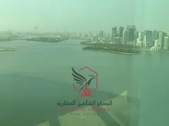 The largest 4-bedroom apartment with a master maid’s room in Al Majaz 3, featuring a stunning sea
