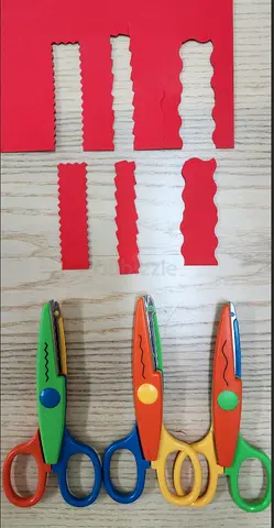 Set of 3 Kids' Safety Craft Scissors with Decorative Edge Blades